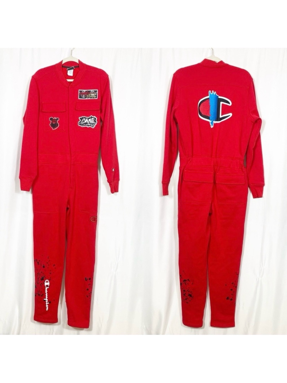 Champion X King Saladeen Moneybear Coverall Boiler Suit Jumpsuit Red Unisex